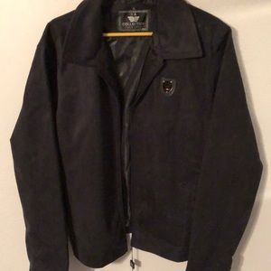 NEW Men’s Black Suede Zip Up Jacket (XL)